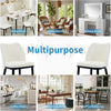 2-Piece Dining Chairs w/ Linen or Velvet Padded Seats, Wood Legs+High Back