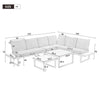 Garden Lounge Set w/ Coffee Tables, Corner Sofa Recliner Chairs, Patio Furniture