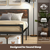 Double Bed Frame Industrial Metal Platform Bed with Headboard and Footboard
