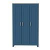 Wooden 3 Door Wardrobe with Hanging Rail Drawers Bedroom Storage Furniture