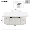 White Lift-Top Coffee Table with 2 Doors & Hidden Storage, Rectangular Table