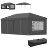 3 x 6m Pop Up Gazebo Height Adjustable Party Tent w/ Storage Bag Grey
