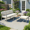 3 Piece Garden Dining Set, 3 Seater Outdoor Patio Furniture, Grey