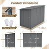BIRCHTREE 4 x 8FT Bike Shed Metal Garden Shed Lockable Motorbike Bicycle Storage