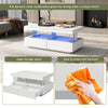 High Gloss LED Coffee Table With Storage 2 Drawers Modern Living Room Furniture