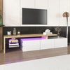 LED TV Stand Cabinet Unit High Gloss Front 3 Doors TV Entertainment RGB Lights