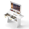 Dressing Table With Large Mirror & Size Folding Board Makeup Desk Vanity Ifnymi