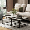 Set of 2 Nesting Tables Coffee Side End Stackable Nightstand Display Storage