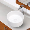 Bathroom Counter Top Ceramic Wash Basin Cloakroom Gloss Sink Round Gloss White