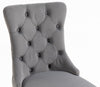 Plush Velvet Dining Chairs with Knocker 1 2 4 6 Black Grey Beige Stud Detailing