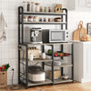 6 Tier Bakers Rack Kitchen Microwave Stand Coffee Bar Station with Power Outlet