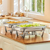 WILPREP Chafer Chafing Dish 2-Pack 9L Set Stainless Steel Bain Marie Food Warmer