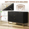 Sideboard Storage Cabinet with Adjustable Shelves, Black
