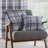 Lined Curtains Tartan Check Eyelet Ring Pair Red Charcoal Grey Ochre Blue Drapes