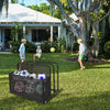 Outdoor Pool Float Storage Box with Wheels, PE Rattan Organizer for Patio & Pool