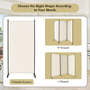 3 Panel Rolling Fabric Room Divider Folding Privacy Dividers with Wheels