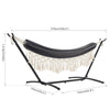 Mondeer 2 Person Hammock w/ Stand Bohemian Style Portable Garden Double Hammock