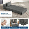 3-in-1 Folding Futon Sofa Bed Sleeper Convertible Single Lounger Chair w/ Pillow