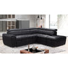 New Nevada Leather Corner Sofa Bed Black 4 to 5 Seater Storage Ottoman Headrest