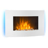 Fireplace Electric Space Heater Indoor Fire Effect Glass Home Remote 2000W White