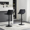 Set of 2 Black Bar Stools, Chicago, Faux Leather, swivel, height adjustable