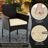 7 Pieces PE Rattan Outdoor Patio Dining Set with 6 Chairs and Acacia Wood Table