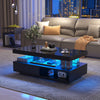 High Gloss RGB LED Coffee Table With Storage Drawer Wooden Living Room Furniture