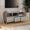 ShCuShan TV Cabinet Concrete Grey 102x36x50 Engineered Wood,Modern TV K6V9