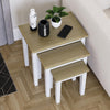 Wooden Nest of Tables 3 Piece Table Set Coffee Side Living Room Furniture