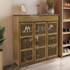 Large Shoe Cabinet 3 Door 1 Drawer Footwear Stand Rack Wood Sideboard Unit