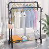 Heavy Duty Double Rail Clothes Garment Hanging Rack Shelf Display Stand UK