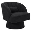 360° Swivel Accent Chair Upholstered Barrel Chair w/Striped Backrest Living Room