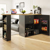 EXTENDABLE BAR TABLE DINING TABLE KITCHEN ISLAND WITH STORAGE FOR DINING ROOM