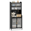 Kitchen Pantry Storage Cabinet 192 CM Tall Freestanding Metal Coffee Bar