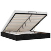 Ottoman Bed Frame without Mattress Black Super King Fabric