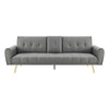Sofa Bed 3 Seater Faux Leather Click Clack Couch Cup Holders Grey Cream Black