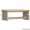Farmhouse Coffee Table with Storage Shelf, Oak Two-Tone Wooden Living Room Table