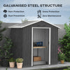 Shed Metal Garden Outdoor Storage Tool Store Sliding Doors Dark Grey