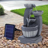 Outdoor Garden Water Feature Solar Powered Fountain Statue w/ LED Lights & Pump