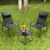 3PCS Patio Bistro Set Coffee Table and 2 Chair Conversation Furniture Black