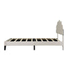 3ft Single Upholstered Bed Frame with Headboard, Solid Wood Slat, Velvet, Beige