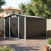 8 x 10ft Garden Shed Metal Apex Roof Outdoor Storage Tool Sheds Lockable Doors