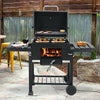 Large Rectangular Adjustable Charcoal BBQ Grill Garden Barbecue Trolley Wheels
