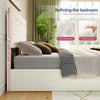 NEW LED OTTOMAN STORAGE PANEL WHITE PU LEATHER UPHOLSTERED BED FRAME DOUBLE Jszs