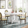120cm Round Dining Table for 4,Farmhouse Circle Kitchen Table with Pedestal Base