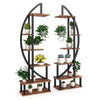 2 Pcs 6 Tier Tall Metal Indoor Plant Stand Round-Shaped Plant Shelf Holder Patio