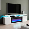 179cm TV Stand Cabinet High Gloss Electric Fireplace Unit With LED 12 Colour