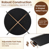 Folding Dining Table 120cm Extendable Round Kitchen Table-Black