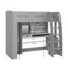 Grey High Sleeper Loft Bed with Desk and Wardrobe Carter