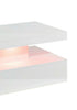 White Gloss Coffee Table with LED Lights – 90cm Modern Living Room Table